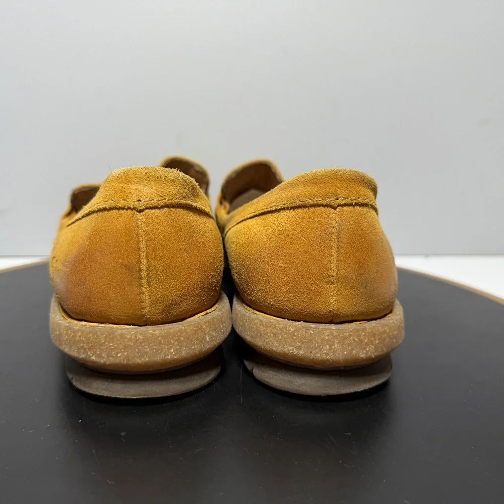 Born Suede Penny Loafer Women 9.5 Slip On‎ Mustard Yellow Casual Comfort Boho